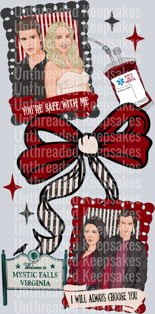 TVD Coquette Collage Sleeves DTF Transfer