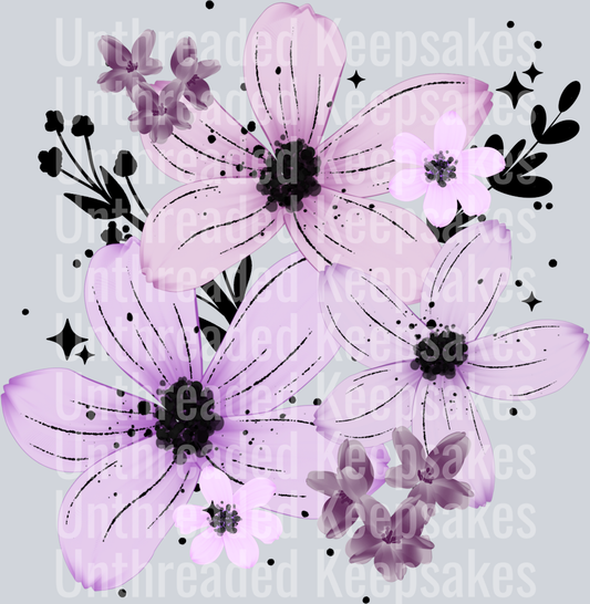 Purple_Florals_ DTF TRANSFER