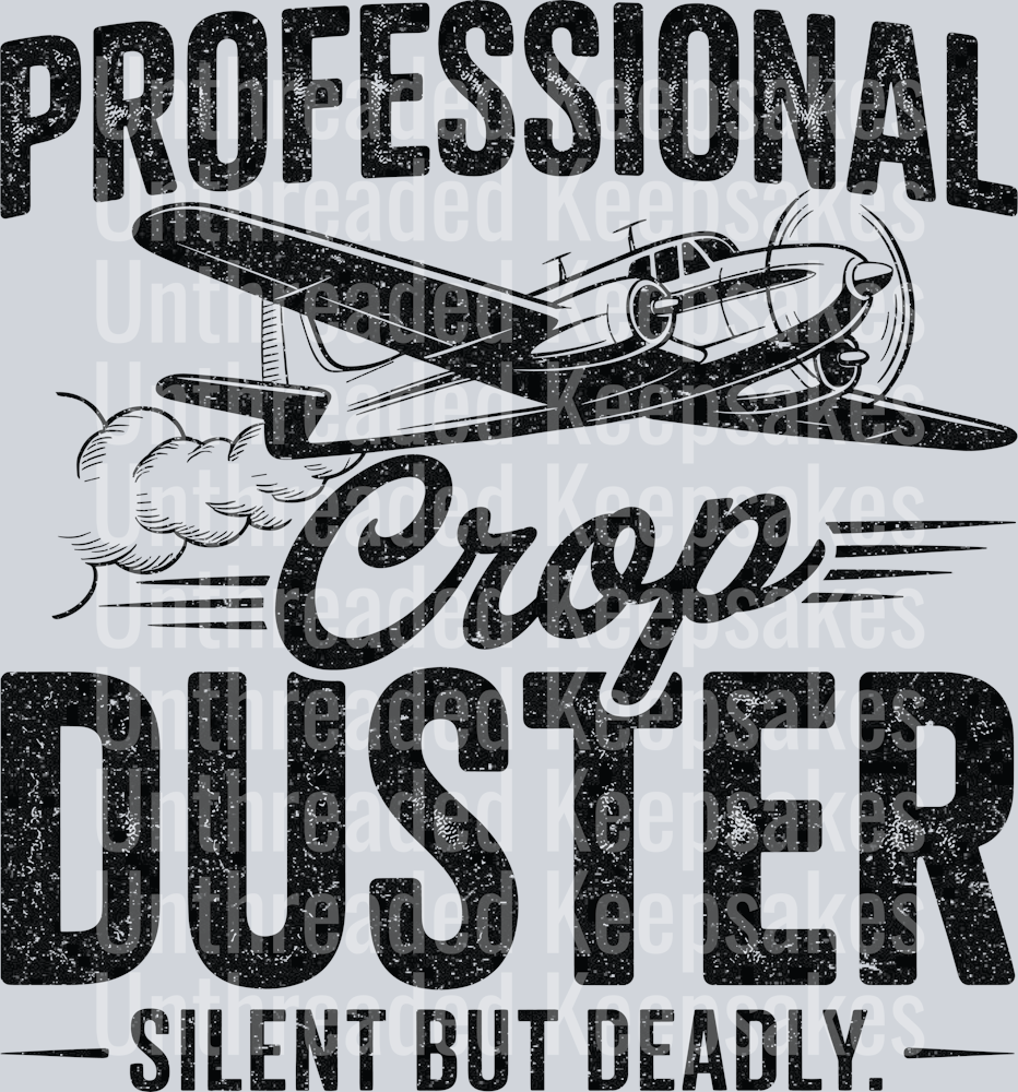 CROP DUSTER BLACK DTF TRANSFER
