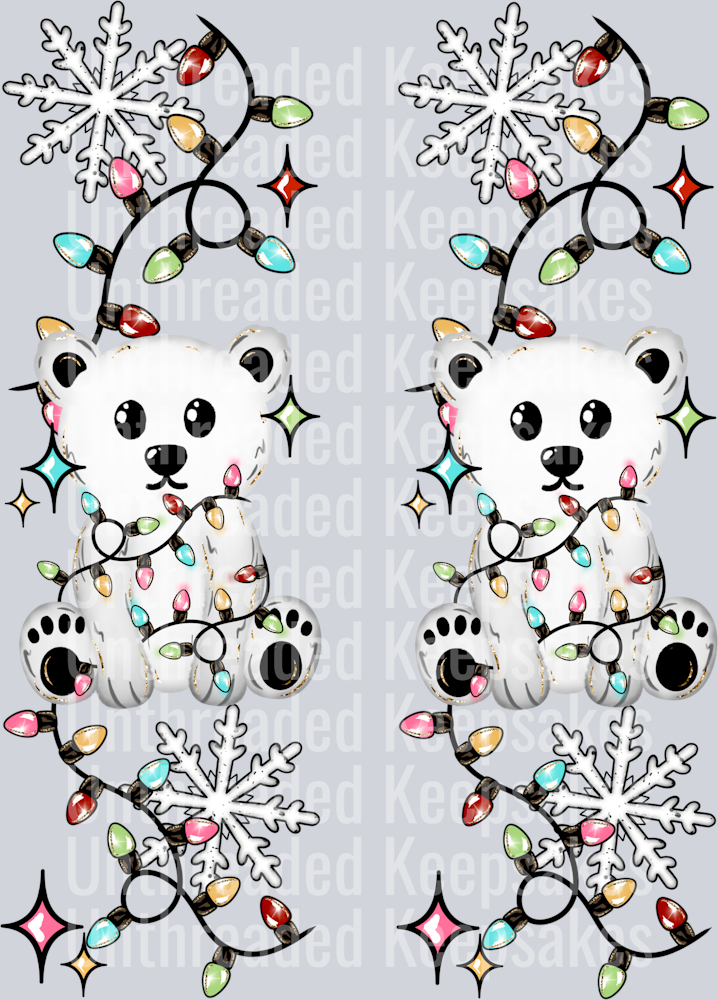 Polar_Bear_And_Christmas_Lights_Sleeve_ 2  DTF Transfer