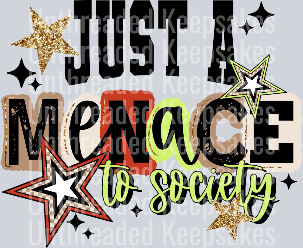 Black Menace To Society DTF Transfer