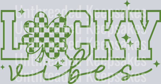 Lucky_Vibes_Single_Color_Green DTF Transfer