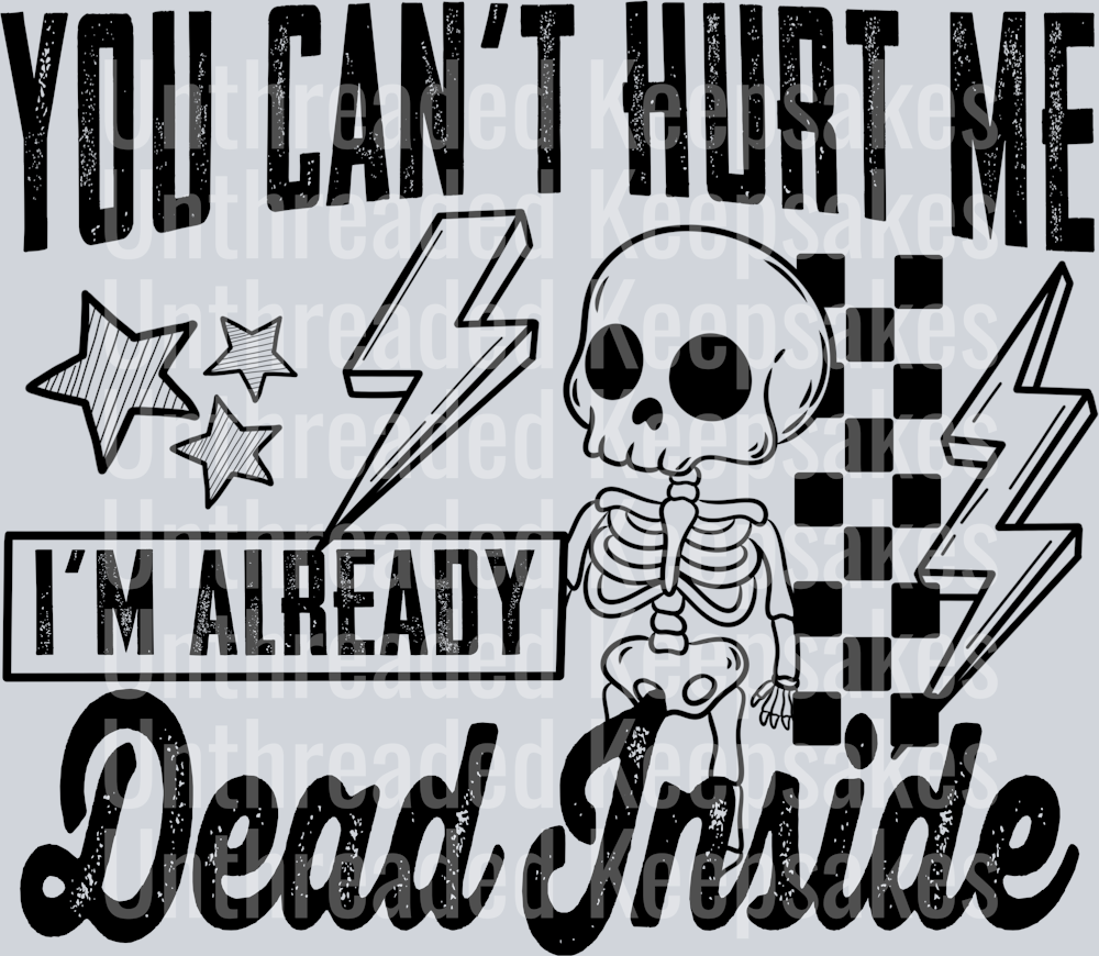 Dead Inside Single Color BlackDTF Transfer