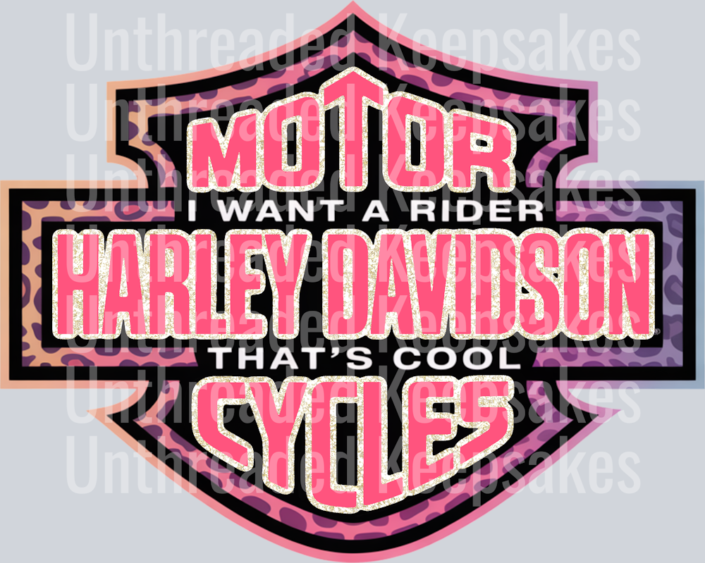 I want a Rider That is Cool DTF Transfer