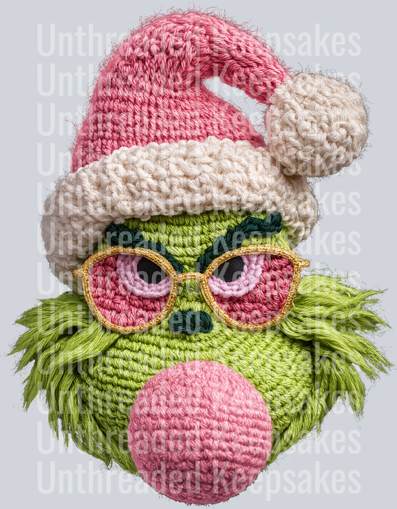 Pink Grinch DTF Transfer