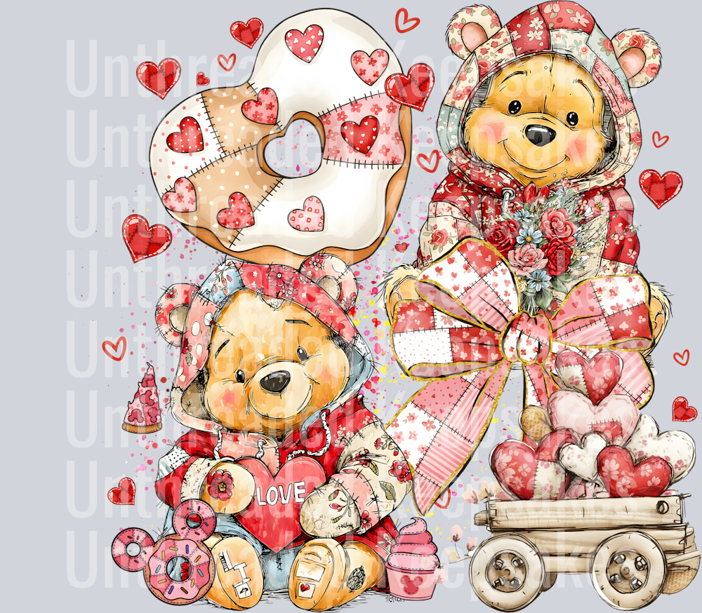 Patchwork Bear DTF Transfer