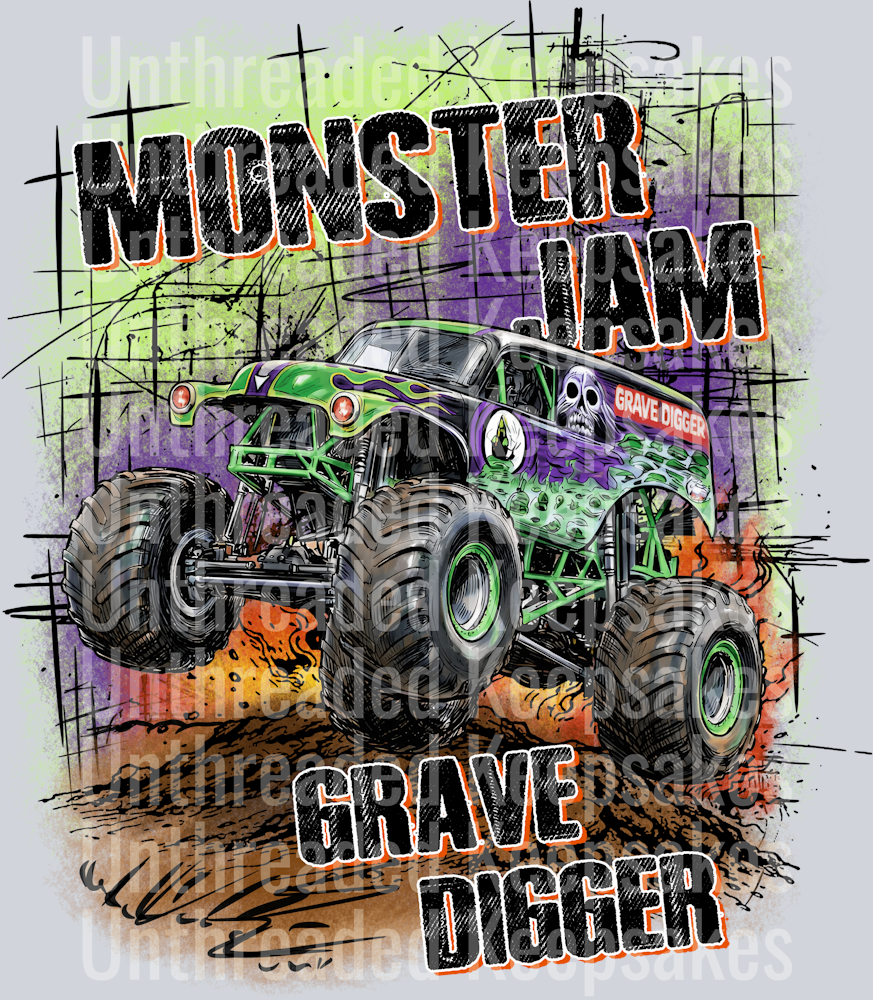 Grave Digger DTF Transfer