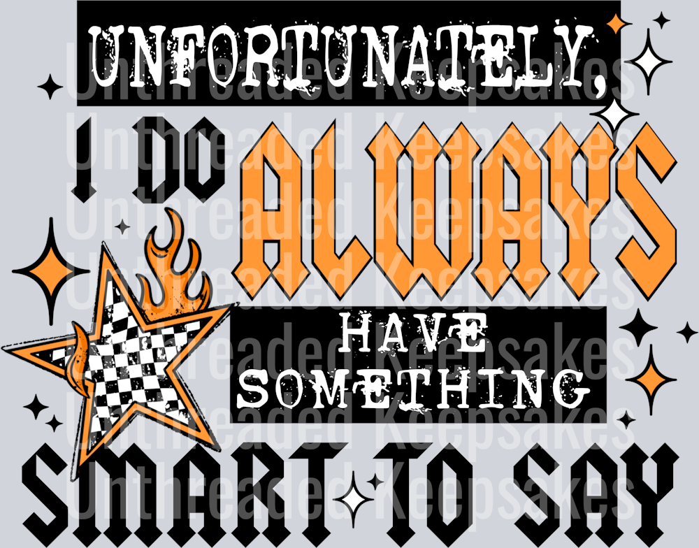 Something smart to say black wordsDTF Transfer