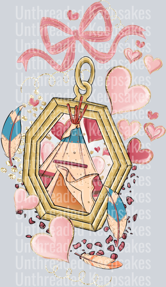 Love Locket Pocahants Sleeve  DTF Transfer