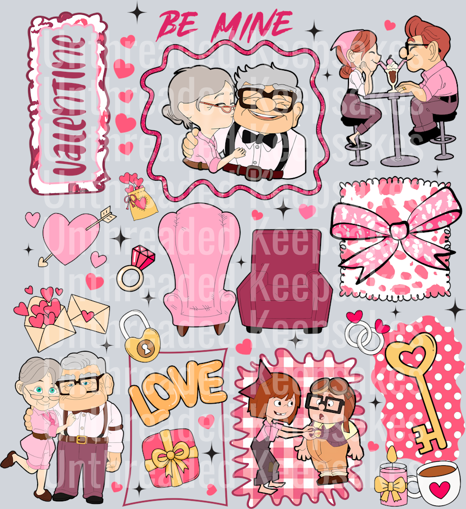 Up Valentines DTF Transfer