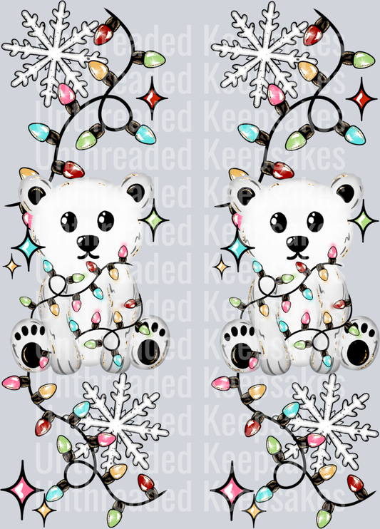 Polar_Bear_And_Christmas_Lights_Sleeve_ 2 DTF Transfer