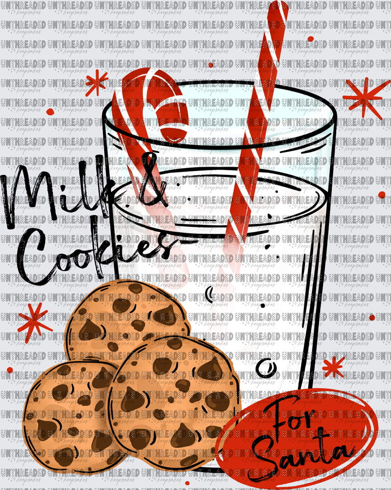 Milk & Cookies For Santa Christmas Candy Cane Holiday