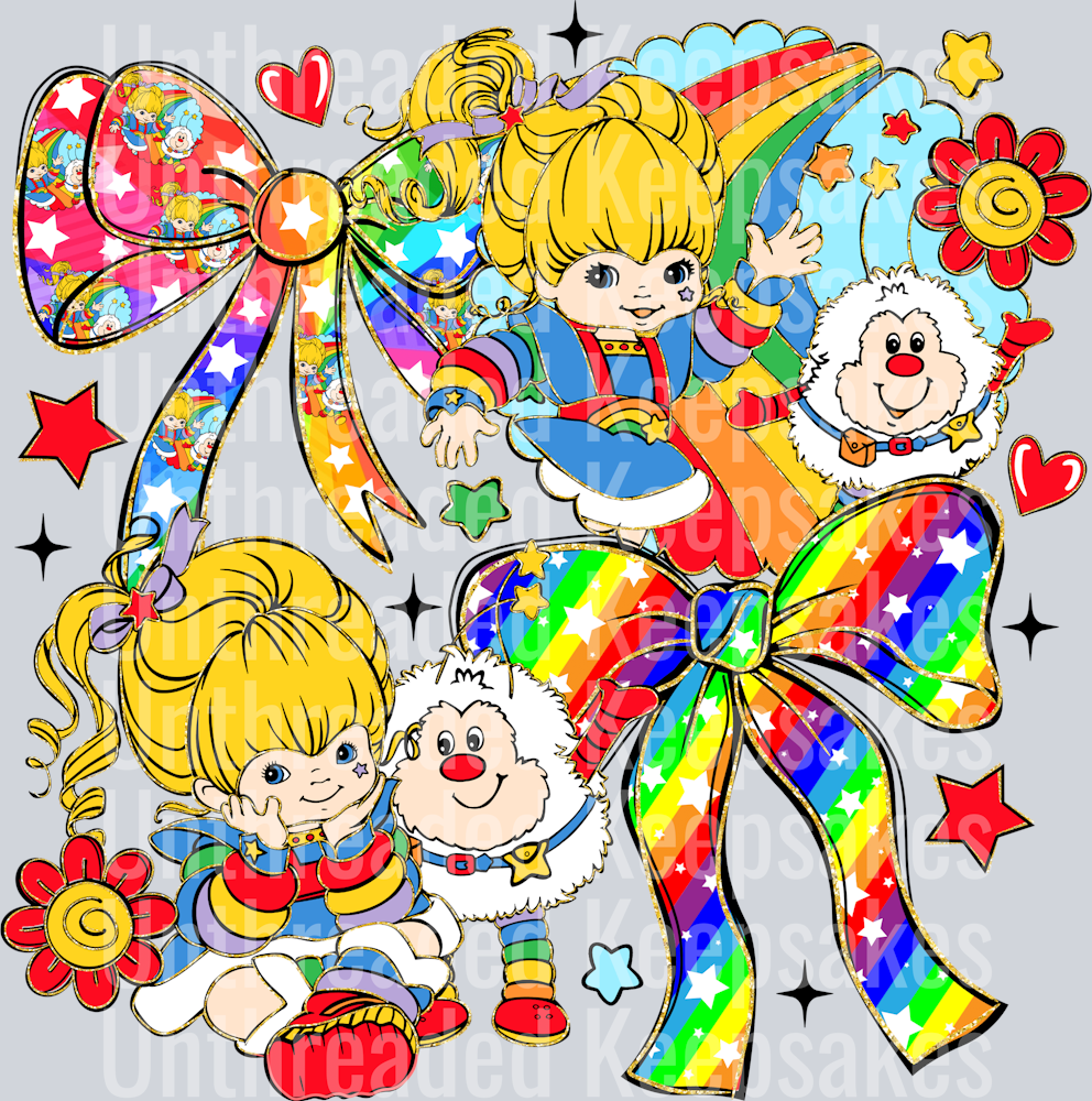 Rainbow Brite CoquetteDTF Transfer