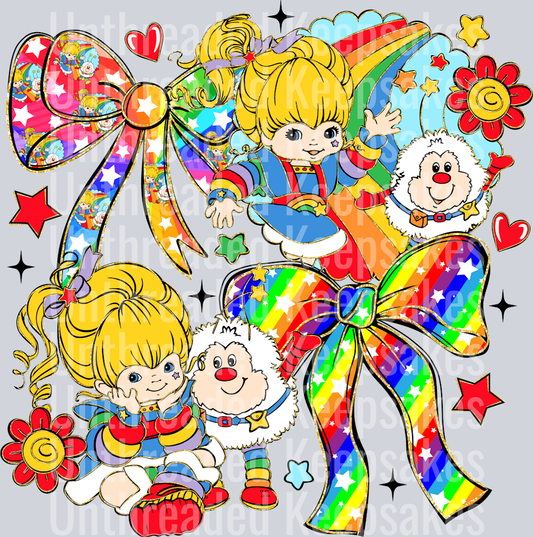 Rainbow Brite CoquetteDTF Transfer