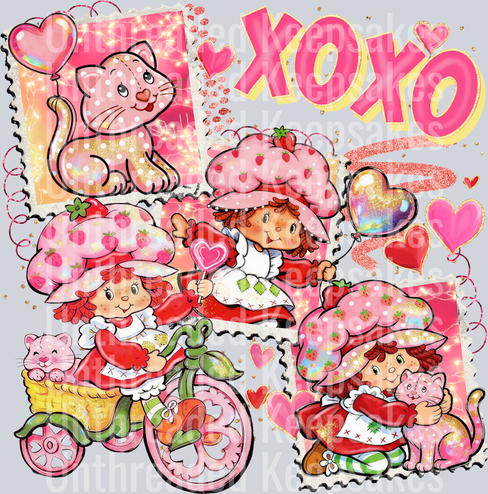 Strawberry Shortcake Valentine DTF Transfer