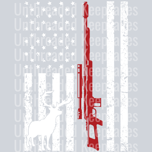 White American Flag Hunting DTF Transfer