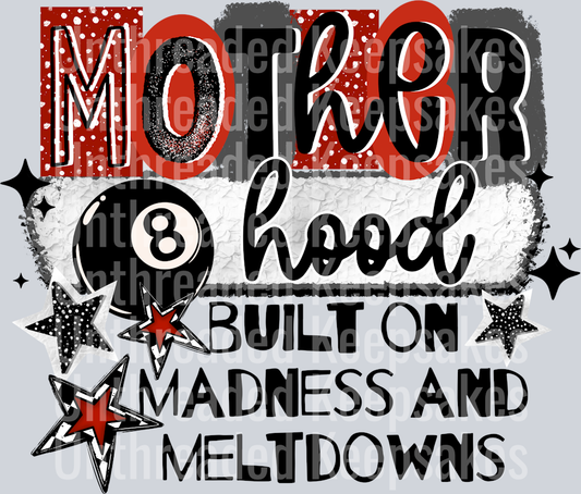 8 ball motherhood madness blackDTF Transfer