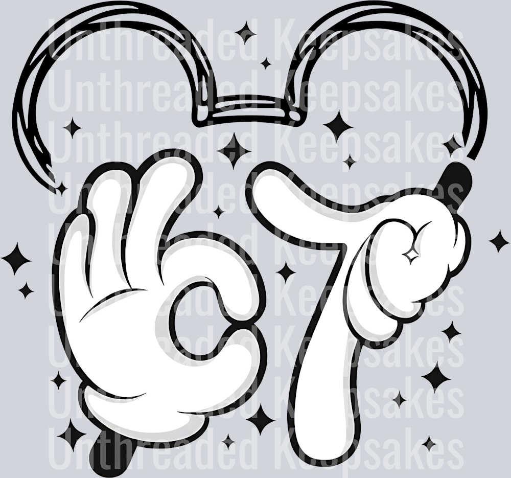 67 Mickey DTF Transfer