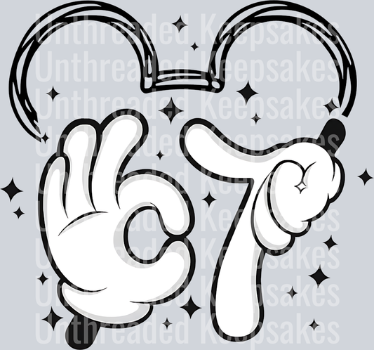 67 Mickey DTF Transfer