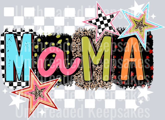 Mama_White_Checker DTF Transfer