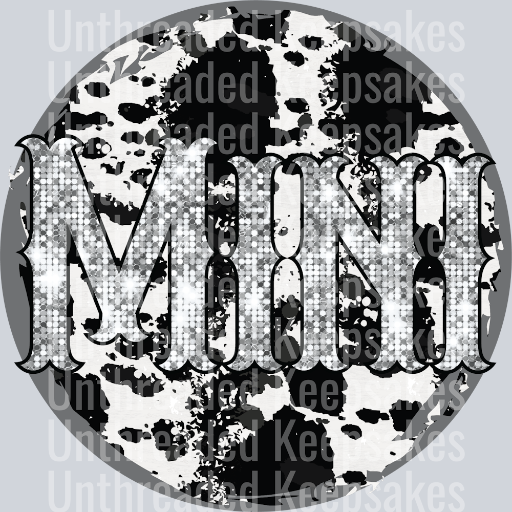Silver and Cow Print MiniDTF Transfer