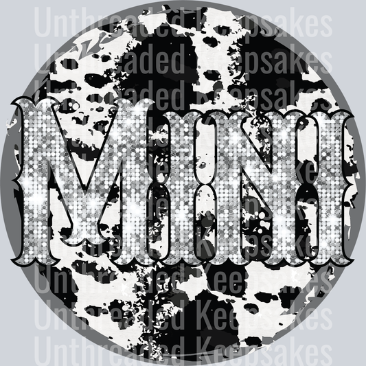 Silver and Cow Print MiniDTF Transfer
