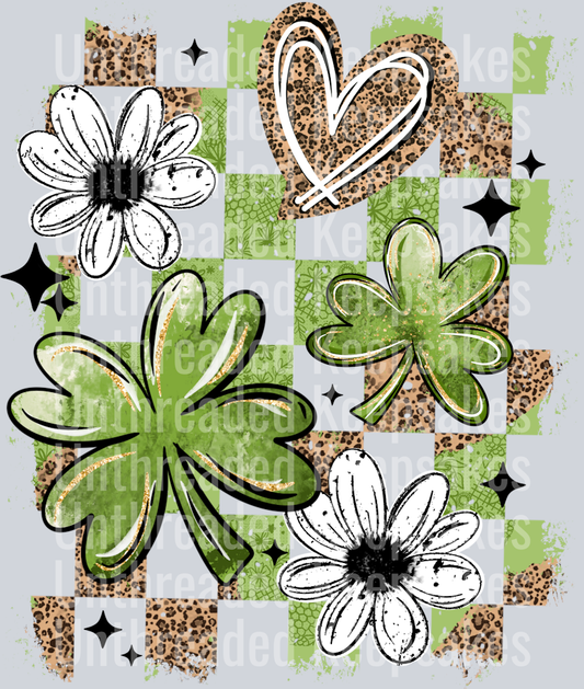 leopard_Shamrock_CheckerDTF Transfer
