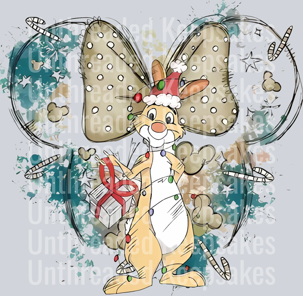 Disney Winnie the Pooh Characters Minnie Ears Christmas DTF Transfer