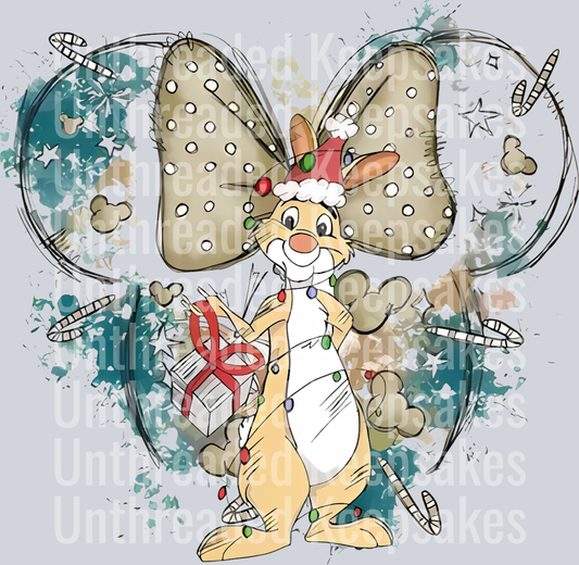 Disney Winnie the Pooh Characters Minnie Ears Christmas DTF Transfer