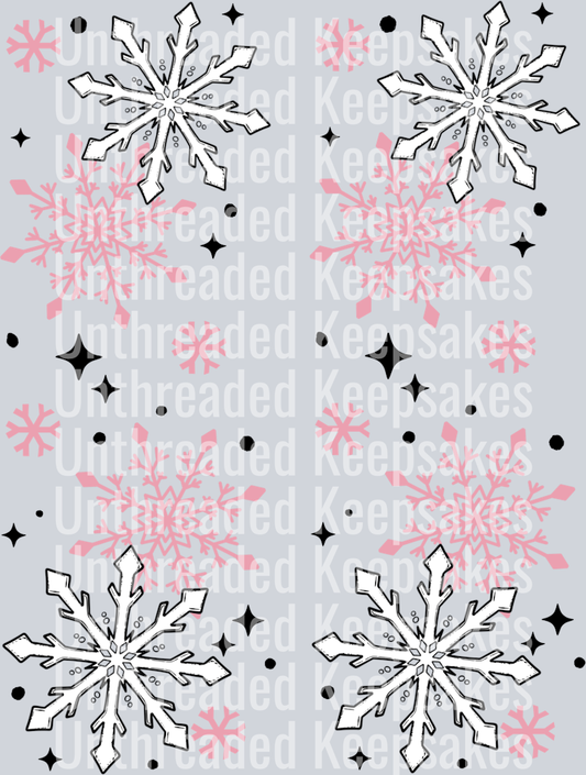 Pink_Snowflake_Sleeve_DTF Transfer