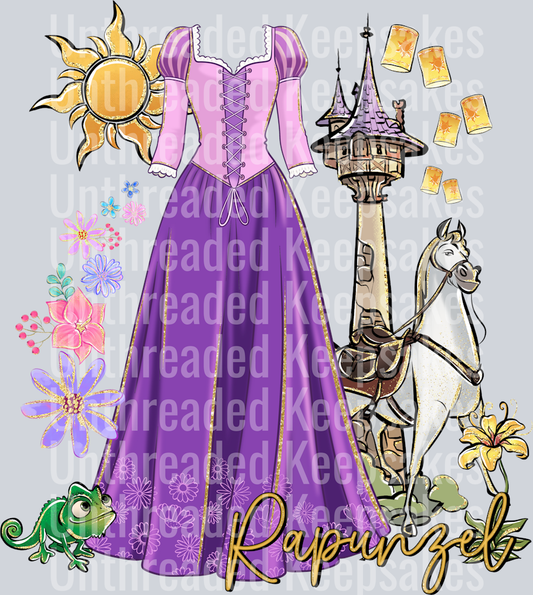RAPUNZEL long dress (2)DTF Transfer