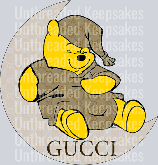 Bear Halftone DTF Transfer Requires Dark Garment