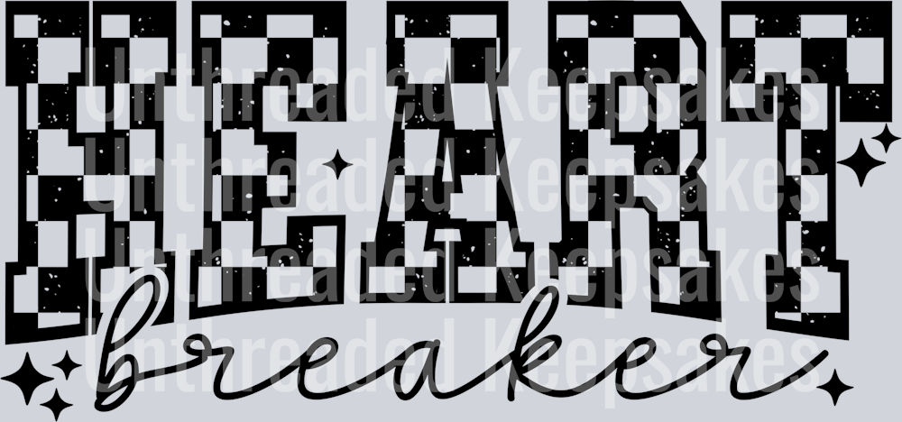 Heart_Breaker_Black_CheckerDTF Transfer