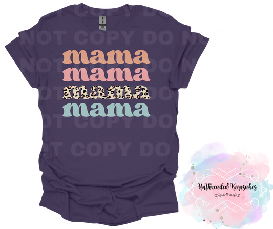 Mama-Animal Print T-Shirt